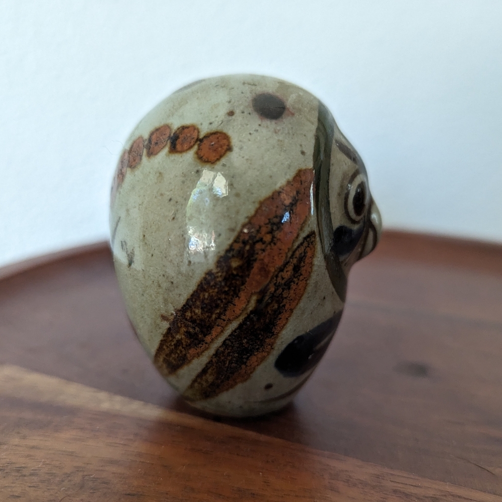 Jorge Wilmot Vintage Signed Tonala Mexico Pottery 2.5" Owl Figurine Folk Art MCM - Picture 5 of 15